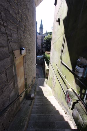 Steps down from Bridge Street- click for photo gallery